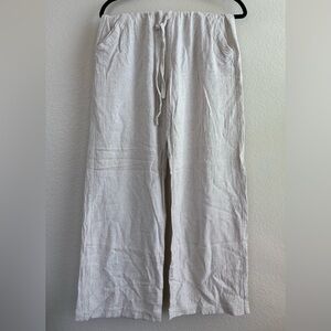 Sienna Sky Women’s White Linen Wide Leg Pants